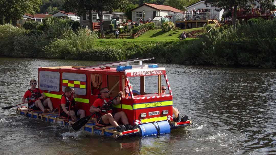 Fire Engine Raft at the Monmouth Raft Race