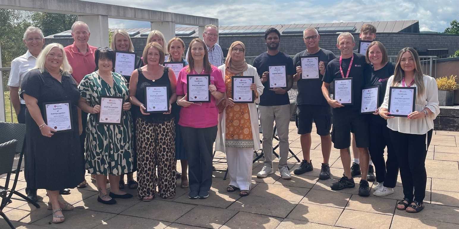St David's Hospice Care Staff receiving their 'Staff Recognition Awards'