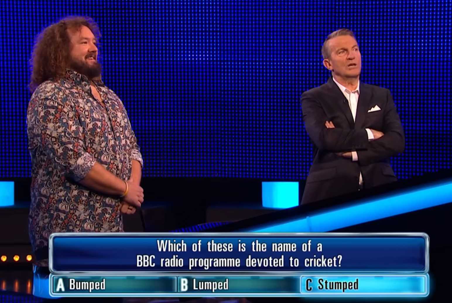 Adam Jones with Bradley Walsh on The Chase