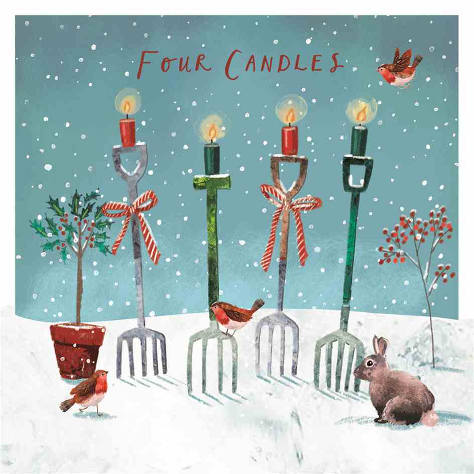 Pack of 10 - 'Four Candles' Christmas Cards