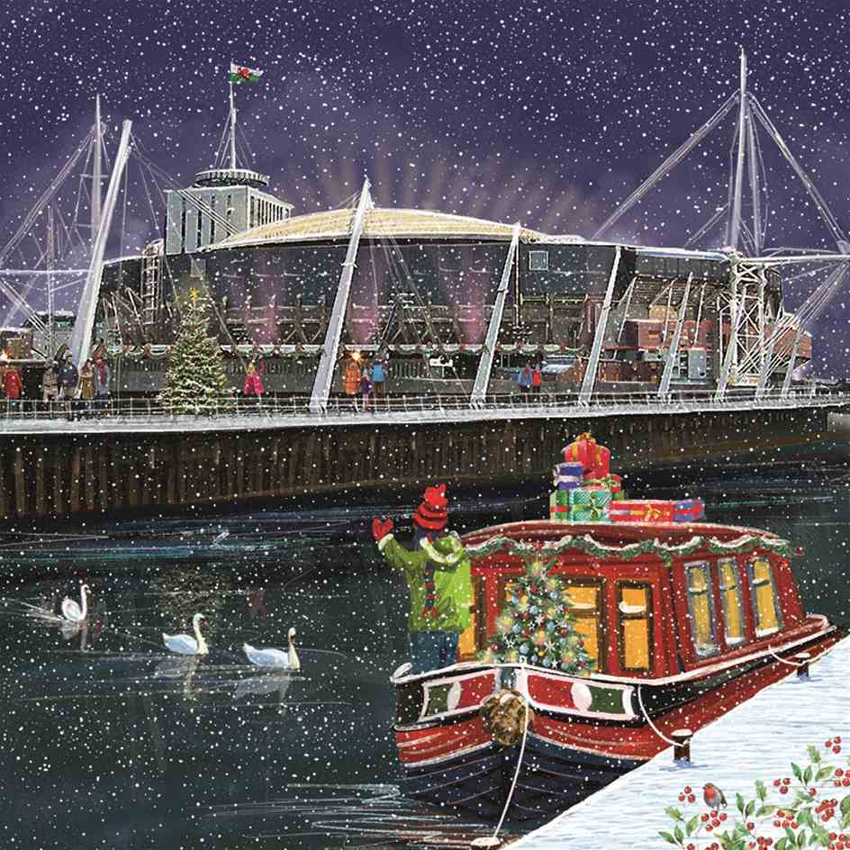 Pack of 10 - 'Principality Stadium' Christmas Cards