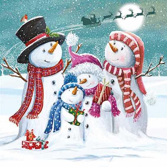 Pack of 10 - 'The Snow Family' Christmas Cards