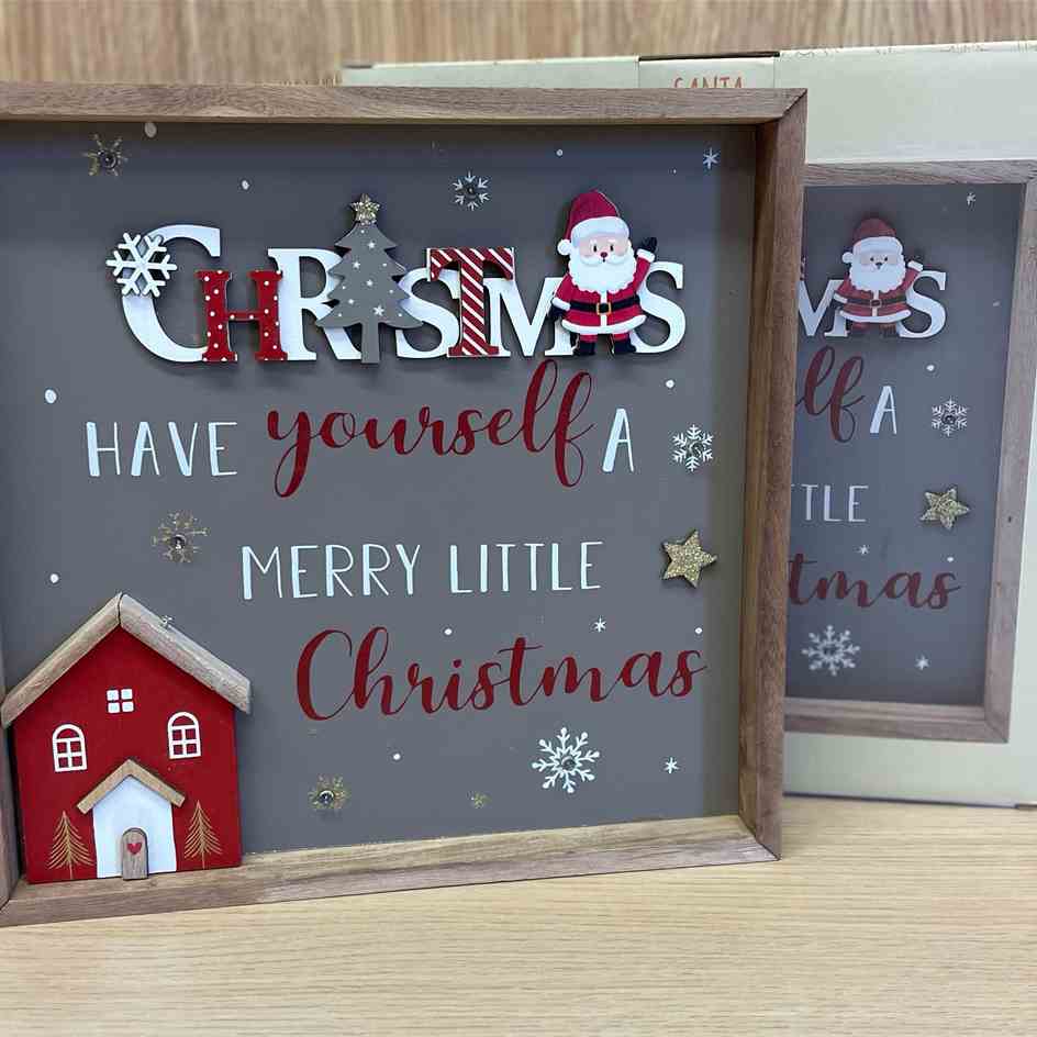 Wooden LED Christmas Plaque